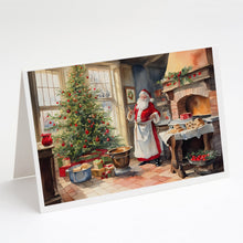 Load image into Gallery viewer, Cookies with Santa Claus Greeting Cards - Blank Note Cards – 8-Pack of Artist-Designed Cards with Envelopes