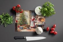 Load image into Gallery viewer, Cookies with Santa Claus Glass Cutting Boards – Durable, Decorative Kitchen Art Large