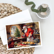 Load image into Gallery viewer, Cookies with Santa Claus Greeting Cards - Blank Note Cards – 8-Pack of Artist-Designed Cards with Envelopes