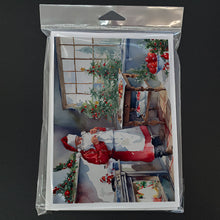 Load image into Gallery viewer, Cookies with Santa Claus Greeting Cards - Blank Note Cards – 8-Pack of Artist-Designed Cards with Envelopes