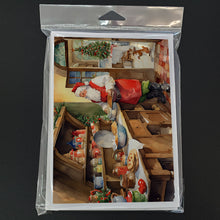 Load image into Gallery viewer, Cookies with Santa Claus Greeting Cards - Blank Note Cards – 8-Pack of Artist-Designed Cards with Envelopes