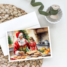 Load image into Gallery viewer, Cookies with Santa Claus Greeting Cards - Blank Note Cards – 8-Pack of Artist-Designed Cards with Envelopes