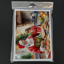 Load image into Gallery viewer, Cookies with Santa Claus Greeting Cards - Blank Note Cards – 8-Pack of Artist-Designed Cards with Envelopes