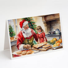 Load image into Gallery viewer, Cookies with Santa Claus Greeting Cards - Blank Note Cards – 8-Pack of Artist-Designed Cards with Envelopes