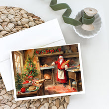 Load image into Gallery viewer, Cookies with Santa Claus Greeting Cards - Blank Note Cards – 8-Pack of Artist-Designed Cards with Envelopes