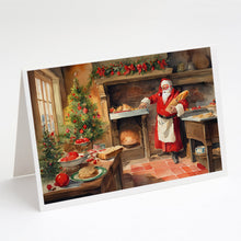 Load image into Gallery viewer, Cookies with Santa Claus Greeting Cards - Blank Note Cards – 8-Pack of Artist-Designed Cards with Envelopes