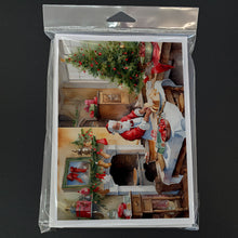 Load image into Gallery viewer, Cookies with Santa Claus Greeting Cards - Blank Note Cards – 8-Pack of Artist-Designed Cards with Envelopes