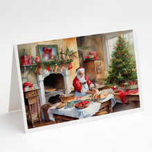 Load image into Gallery viewer, Cookies with Santa Claus Greeting Cards - Blank Note Cards – 8-Pack of Artist-Designed Cards with Envelopes