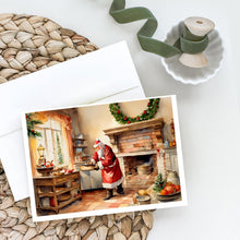 Load image into Gallery viewer, Cookies with Santa Claus Greeting Cards - Blank Note Cards – 8-Pack of Artist-Designed Cards with Envelopes