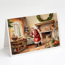 Load image into Gallery viewer, Cookies with Santa Claus Greeting Cards - Blank Note Cards – 8-Pack of Artist-Designed Cards with Envelopes