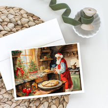 Load image into Gallery viewer, Cookies with Santa Claus Greeting Cards - Blank Note Cards – 8-Pack of Artist-Designed Cards with Envelopes