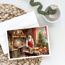 Load image into Gallery viewer, Cookies with Santa Claus Greeting Cards - Blank Note Cards – 8-Pack of Artist-Designed Cards with Envelopes
