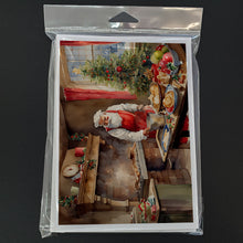 Load image into Gallery viewer, Cookies with Santa Claus Greeting Cards - Blank Note Cards – 8-Pack of Artist-Designed Cards with Envelopes