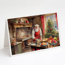 Load image into Gallery viewer, Cookies with Santa Claus Greeting Cards - Blank Note Cards – 8-Pack of Artist-Designed Cards with Envelopes