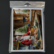 Load image into Gallery viewer, Cookies with Santa Claus Weihnachtsmann Greeting Cards - Blank Note Cards – 8-Pack of Artist-Designed Cards with Envelopes