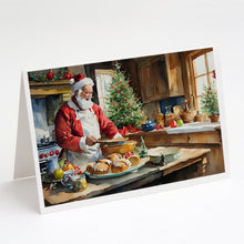 Load image into Gallery viewer, Cookies with Santa Claus Weihnachtsmann Greeting Cards - Blank Note Cards – 8-Pack of Artist-Designed Cards with Envelopes