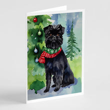 Load image into Gallery viewer, Affenpinscher Christmas Greeting Cards - Blank Note Cards – 8-Pack of Artist-Designed Cards with Envelopes