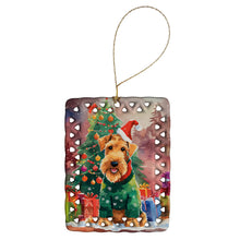 Load image into Gallery viewer, Airedale Terrier Christmas Porcelain Ornament