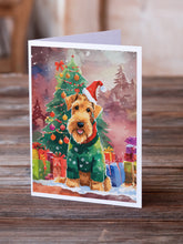 Load image into Gallery viewer, Airedale Terrier Christmas Greeting Cards - Blank Note Cards – 8-Pack of Artist-Designed Cards with Envelopes