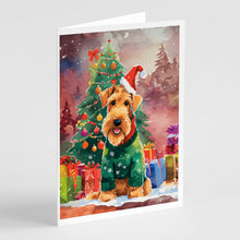 Load image into Gallery viewer, Airedale Terrier Christmas Greeting Cards - Blank Note Cards – 8-Pack of Artist-Designed Cards with Envelopes