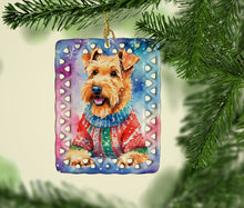 Load image into Gallery viewer, Airedale Terrier Christmas Porcelain Ornament