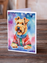 Load image into Gallery viewer, Airedale Terrier Christmas Greeting Cards - Blank Note Cards – 8-Pack of Artist-Designed Cards with Envelopes