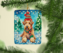 Load image into Gallery viewer, Airedale Terrier Christmas Porcelain Ornament