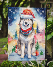 Load image into Gallery viewer, Alaskan Malamute Christmas Garden Flag – Cozy Dog Holiday Decor with Tree &amp; Presents