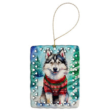 Load image into Gallery viewer, Alaskan Malamute Christmas Porcelain Ornament