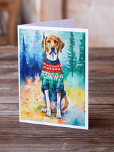 Load image into Gallery viewer, American English Coonhound Christmas Greeting Cards - Blank Note Cards – 8-Pack of Artist-Designed Cards with Envelopes