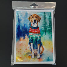 Load image into Gallery viewer, American English Coonhound Christmas Greeting Cards - Blank Note Cards – 8-Pack of Artist-Designed Cards with Envelopes