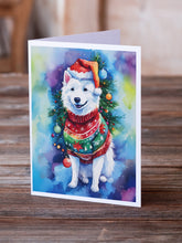 Load image into Gallery viewer, American Eskimo Christmas Greeting Cards - Blank Note Cards – 8-Pack of Artist-Designed Cards with Envelopes
