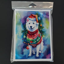 Load image into Gallery viewer, American Eskimo Christmas Greeting Cards - Blank Note Cards – 8-Pack of Artist-Designed Cards with Envelopes