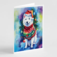 Load image into Gallery viewer, American Eskimo Christmas Greeting Cards - Blank Note Cards – 8-Pack of Artist-Designed Cards with Envelopes