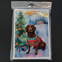 Load image into Gallery viewer, American Water Spaniel Christmas Greeting Cards - Blank Note Cards – 8-Pack of Artist-Designed Cards with Envelopes