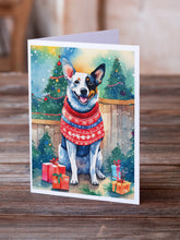 Load image into Gallery viewer, Australian Cattle Dog Christmas Greeting Cards - Blank Note Cards – 8-Pack of Artist-Designed Cards with Envelopes