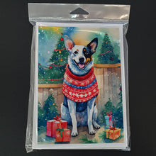 Load image into Gallery viewer, Australian Cattle Dog Christmas Greeting Cards - Blank Note Cards – 8-Pack of Artist-Designed Cards with Envelopes