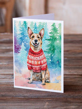 Load image into Gallery viewer, Australian Cattle Dog Christmas Greeting Cards - Blank Note Cards – 8-Pack of Artist-Designed Cards with Envelopes