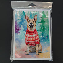 Load image into Gallery viewer, Australian Cattle Dog Christmas Greeting Cards - Blank Note Cards – 8-Pack of Artist-Designed Cards with Envelopes