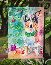 Load image into Gallery viewer, Australian Shepherd Christmas Garden Flag – Cozy Dog Holiday Decor with Tree &amp; Presents