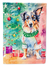 Load image into Gallery viewer, Australian Shepherd Christmas Garden Flag – Cozy Dog Holiday Decor with Tree &amp; Presents