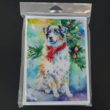 Load image into Gallery viewer, Australian Shepherd Christmas Greeting Cards - Blank Note Cards – 8-Pack of Artist-Designed Cards with Envelopes