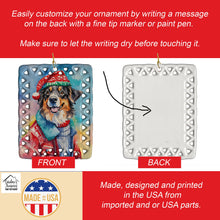 Load image into Gallery viewer, Australian Shepherd Christmas Porcelain Ornament