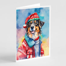 Load image into Gallery viewer, Australian Shepherd Christmas Greeting Cards - Blank Note Cards – 8-Pack of Artist-Designed Cards with Envelopes