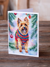 Load image into Gallery viewer, Australian Terrier Christmas Greeting Cards - Blank Note Cards – 8-Pack of Artist-Designed Cards with Envelopes
