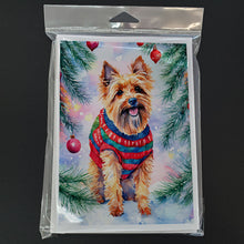Load image into Gallery viewer, Australian Terrier Christmas Greeting Cards - Blank Note Cards – 8-Pack of Artist-Designed Cards with Envelopes