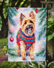 Load image into Gallery viewer, Australian Terrier Christmas Garden Flag – Cozy Dog Holiday Decor with Tree &amp; Presents
