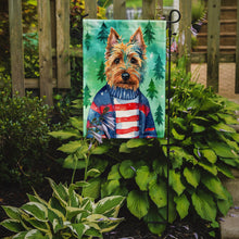 Load image into Gallery viewer, Australian Terrier Christmas Garden Flag – Cozy Dog Holiday Decor with Tree &amp; Presents