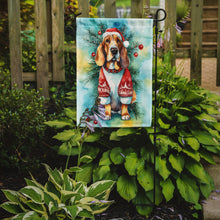 Load image into Gallery viewer, Basset Hound Christmas Garden Flag – Cozy Dog Holiday Decor with Tree &amp; Presents