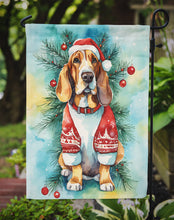 Load image into Gallery viewer, Basset Hound Christmas Garden Flag – Cozy Dog Holiday Decor with Tree &amp; Presents